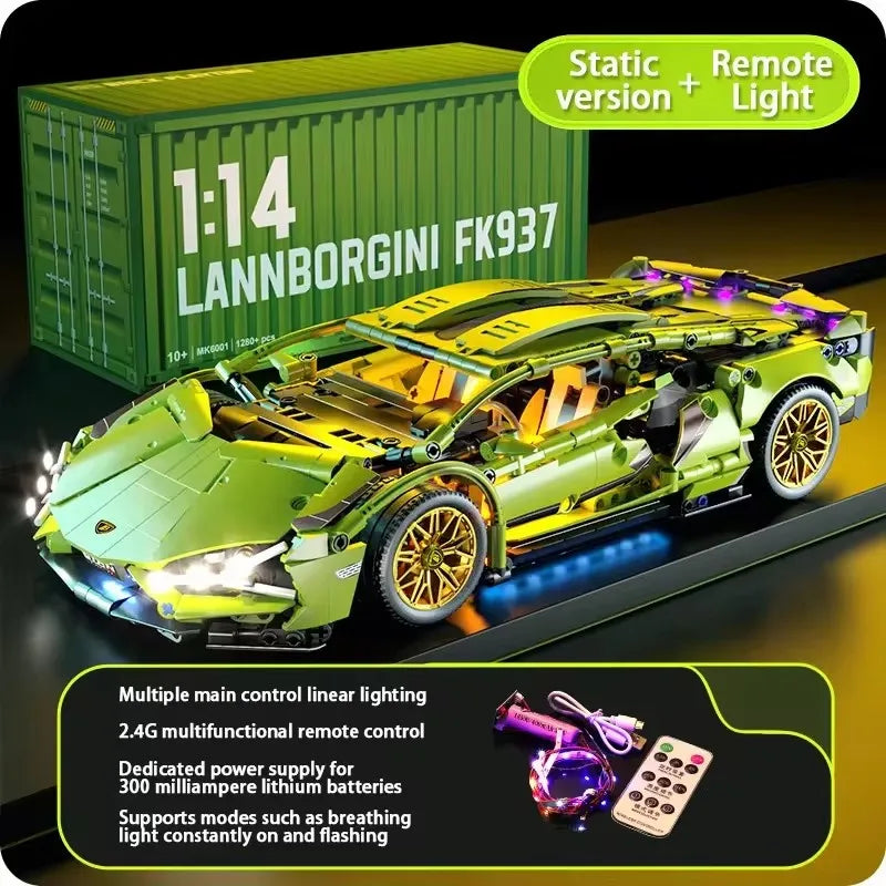 Technical Super Racing Car Building Blocks for Famous Sports Car Model Bricks
