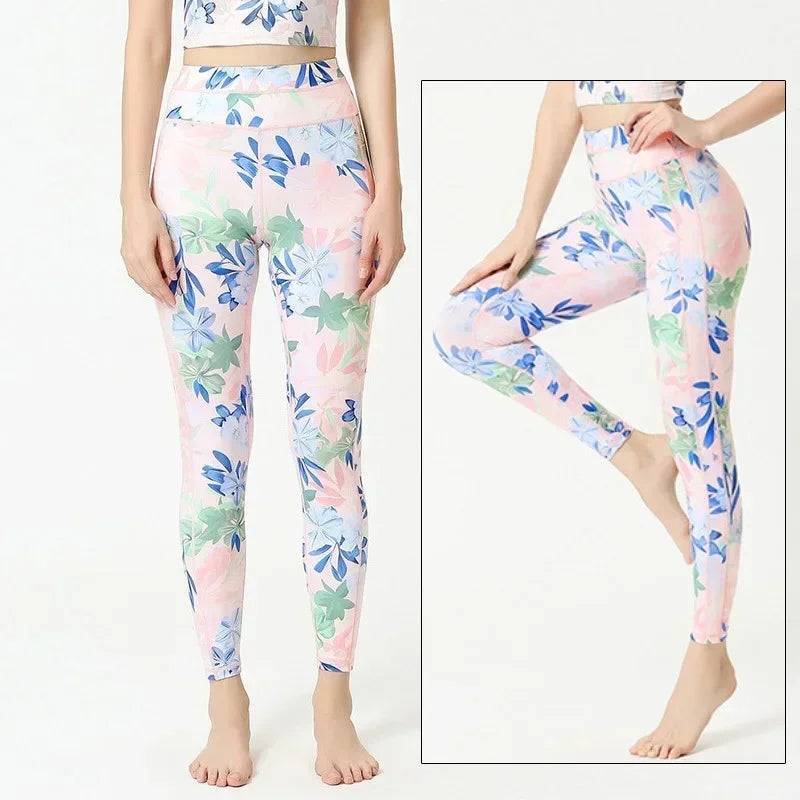 Yoga Pants Flower High Waist Sports Leggings for women