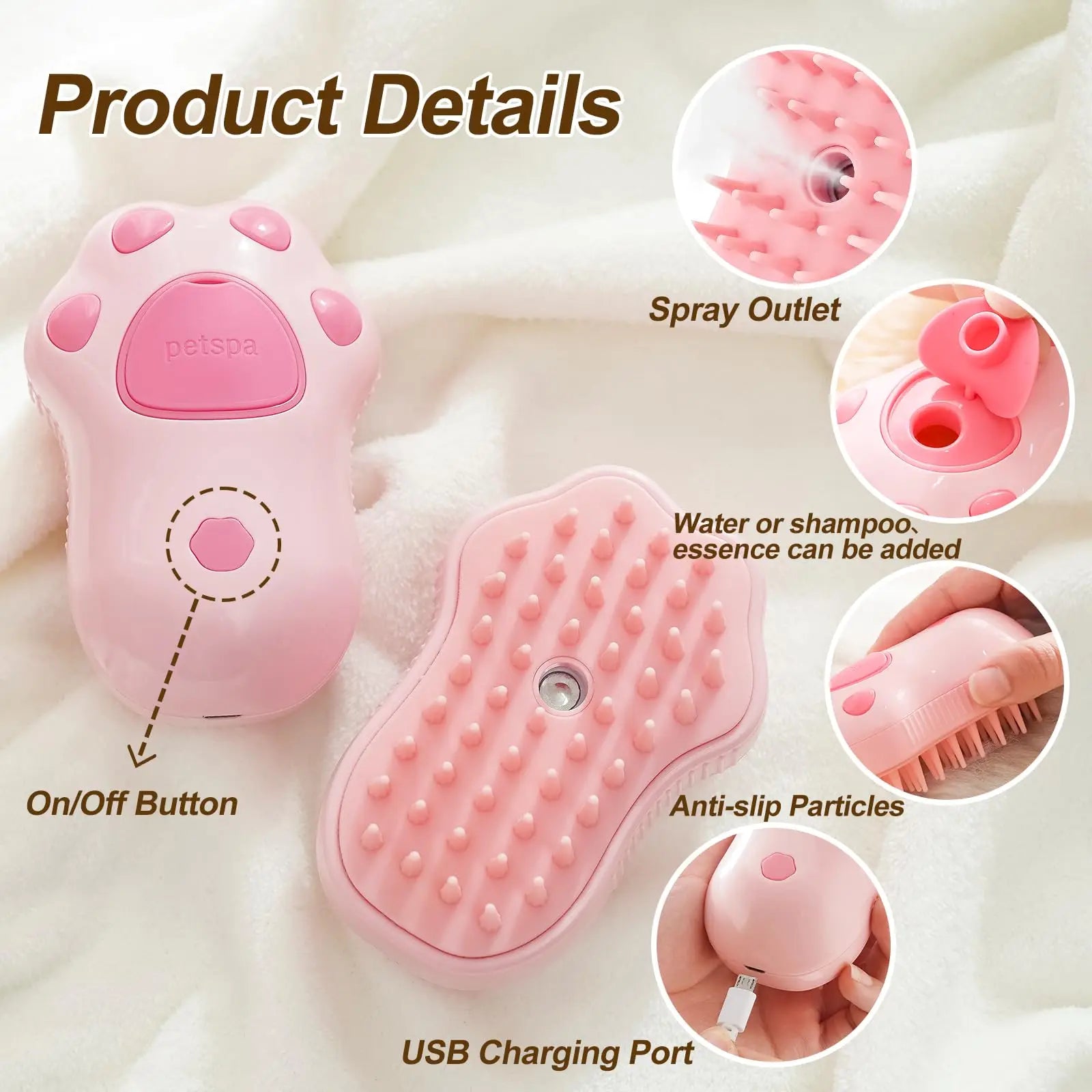 Cat Steam Brush Comb Dog Brush Electric Spray Cat Hair Brushes Massage Pet Grooming Hair Removal Combs
