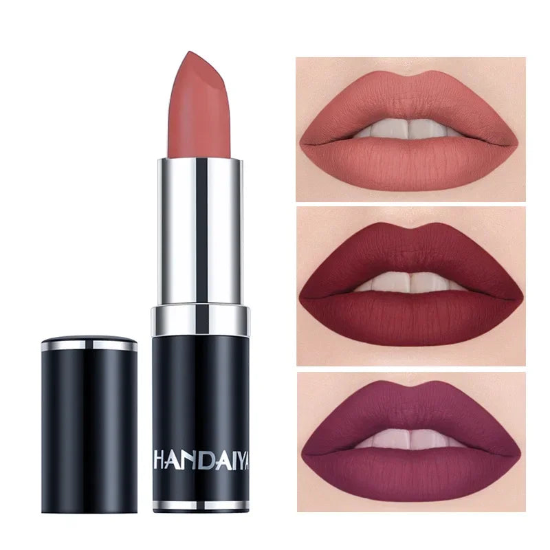 Matte Pink Velvet Lipstick Nude Red Brown Purple Lipgloss Gloss Velvety Lipstick