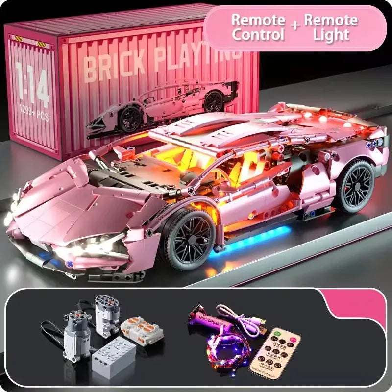 Technical Super Racing Car Building Blocks for Famous Sports Car Model Bricks