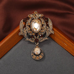 SHMIK Classic Palace Style Women's Vintage Crystal Pendatn Brooches