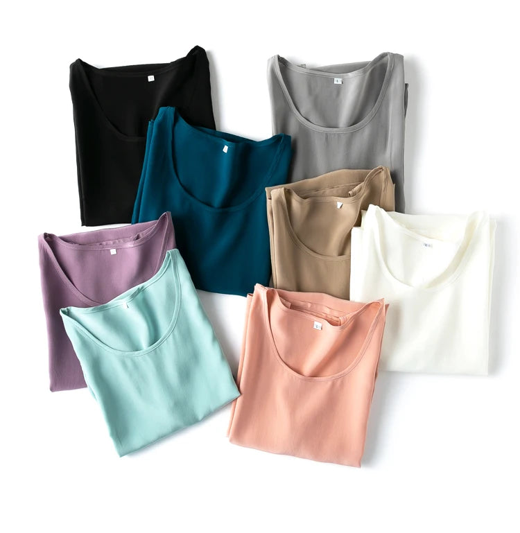 Women Slip Mulberry Silk Crepe Solid Colors Summer Sleeveless A-line Tank Dress