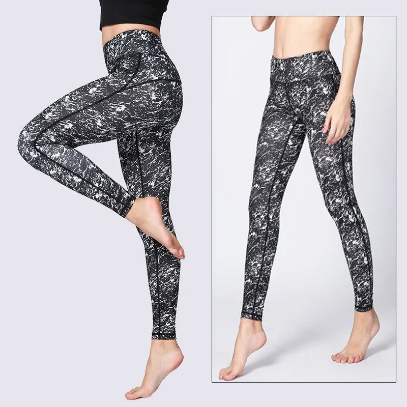 Yoga Pants Flower High Waist Sports Leggings for women