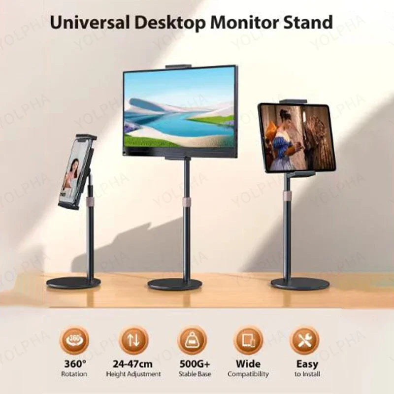 Tablet Stand Holder for ipad Height Adjustable Kindle Stand Stretch up down Monitor Stand for Desk Tablets Smartphone