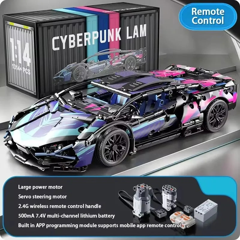 Technical Super Racing Car Building Blocks for Famous Sports Car Model Bricks