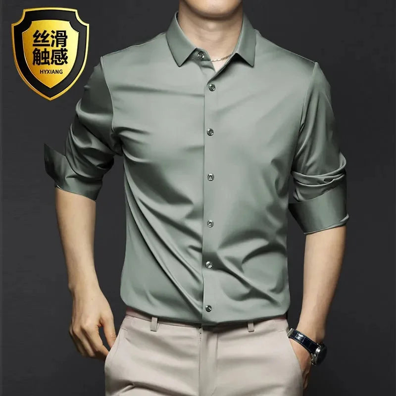 Men's Shirt Long Sleeve Non iron Wrinkle Resistant Business Dress