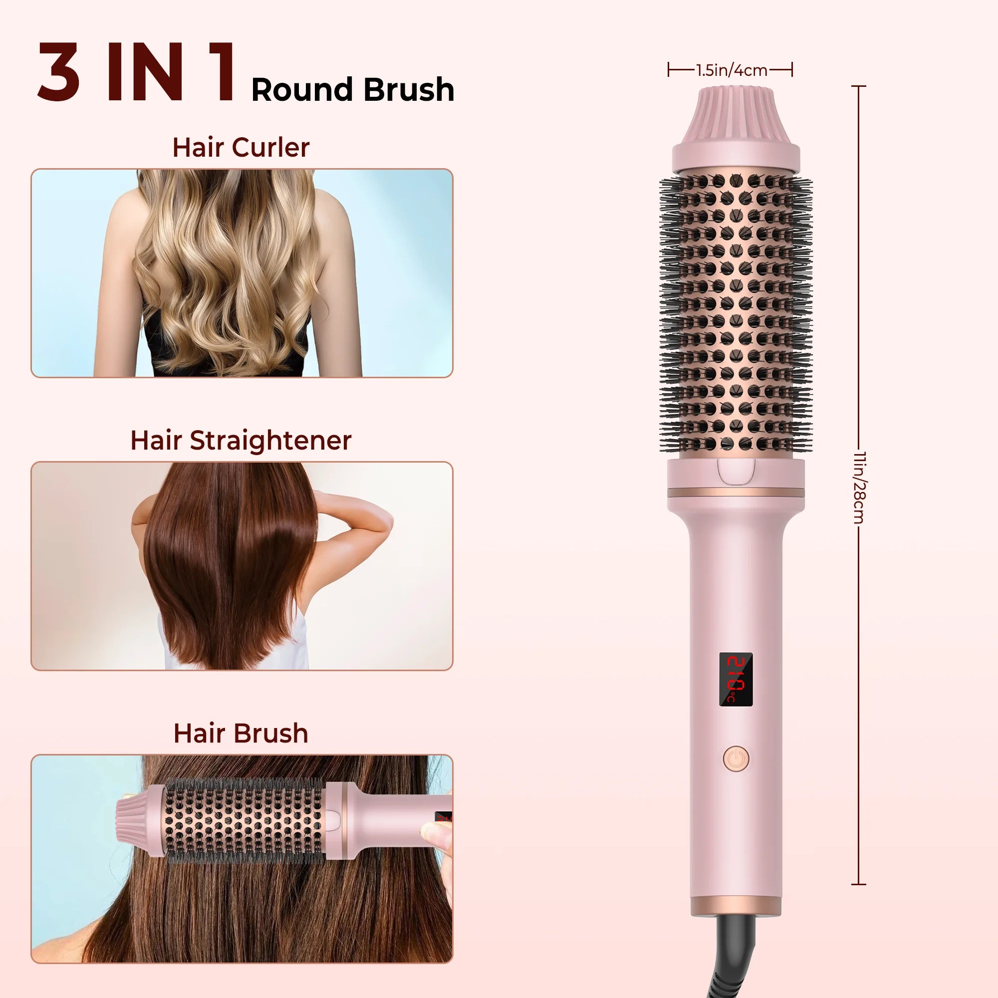 Thermal Brush Heating Curling Iron Brush Volumizing Brush