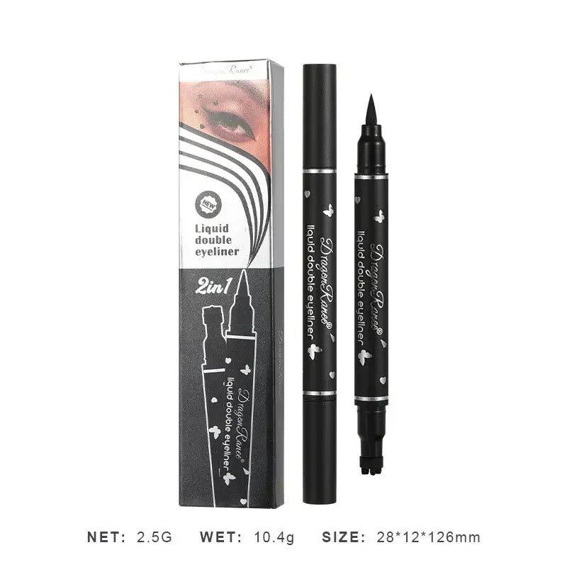 Eyeliner Pen Star Moon Stamp Long-Lasting Waterproof Black Liquid Eye Liner Pencil