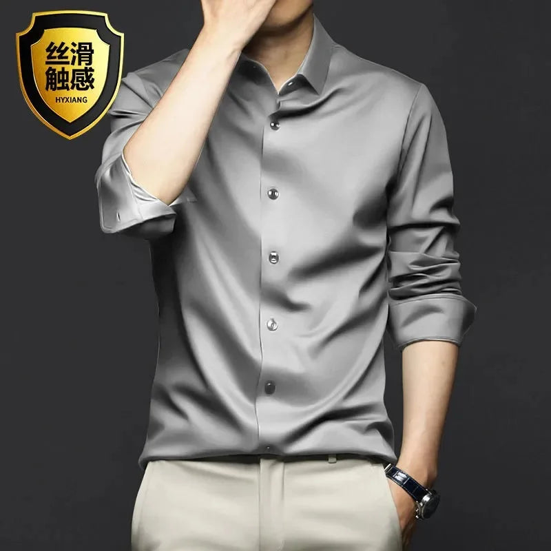 Men's Shirt Long Sleeve Non iron Wrinkle Resistant Business Dress