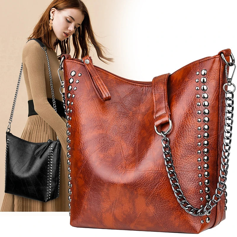 Retro Rivet Shoulder Bag Chain Crossbody Bags for Women