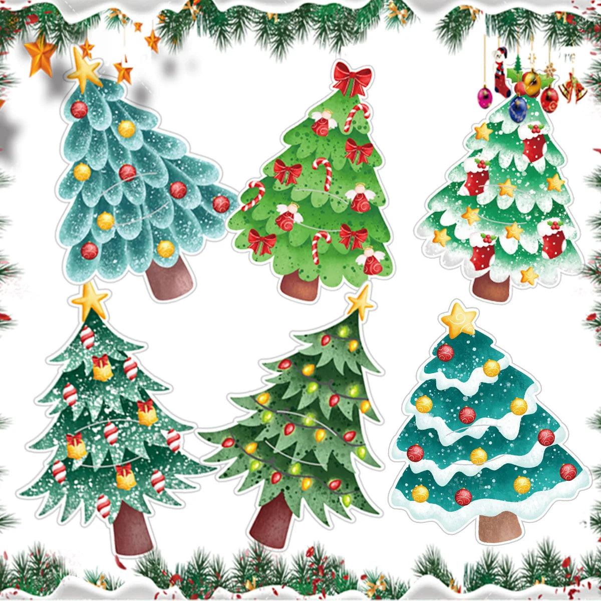 Christmas Tree Lollipop Cards Multi Type Tree Candy Holder For Navidad Party Sweets Packagings Supplies Kids DIY Gifts