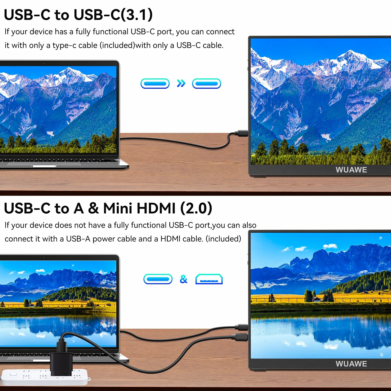 Nice gift 15.6-inch 60HZ Gaming Portable Monitor for Laptop, 1080P IPS Display LCD FHD External Second Computer Screen for Phone