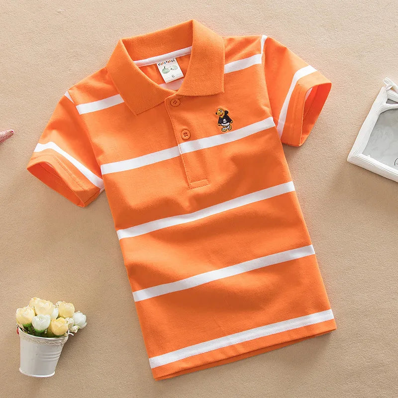 Summer Boys Polo Shirts Short Sleeve T-shirt For Kids Boy Bottom Solid Color Children Sweatshirts Baby Clothing