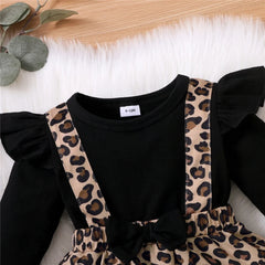 Months Newborn Baby Girl Romper Dress Long Sleeve Leopard Dresses