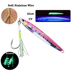5pcs/bag Glow Saltwater Slow Fast Carbon Single Hooks Fishing Jig Barbed Hooks  Strong Strength Falling Lure Tackle Assistant