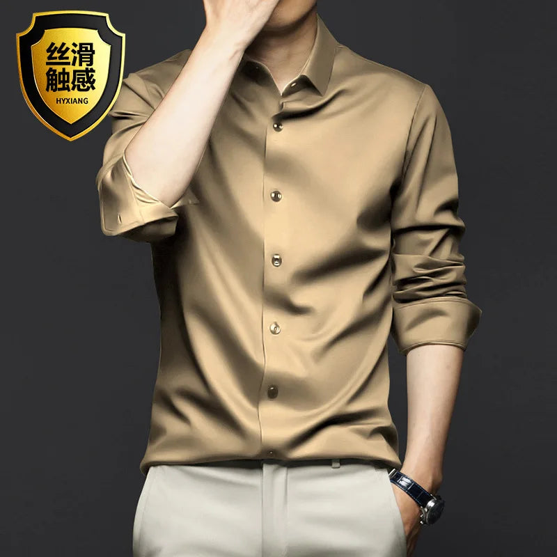 Men's Shirt Long Sleeve Non iron Wrinkle Resistant Business Dress