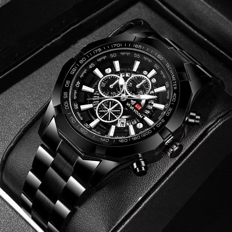 Luminous Military Watch For Men Sport Fashion Waterproof Stainless Steel Quartz Wristwatches