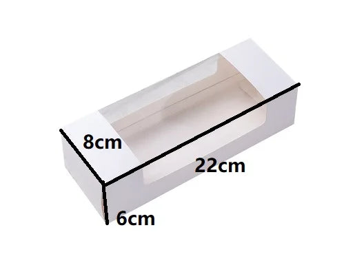 22*8*6cm 10pcs Pure White Box with Window Design Paper Box Candy Cookie Chocolate Soap Candle Wedding Birthday Party DIY