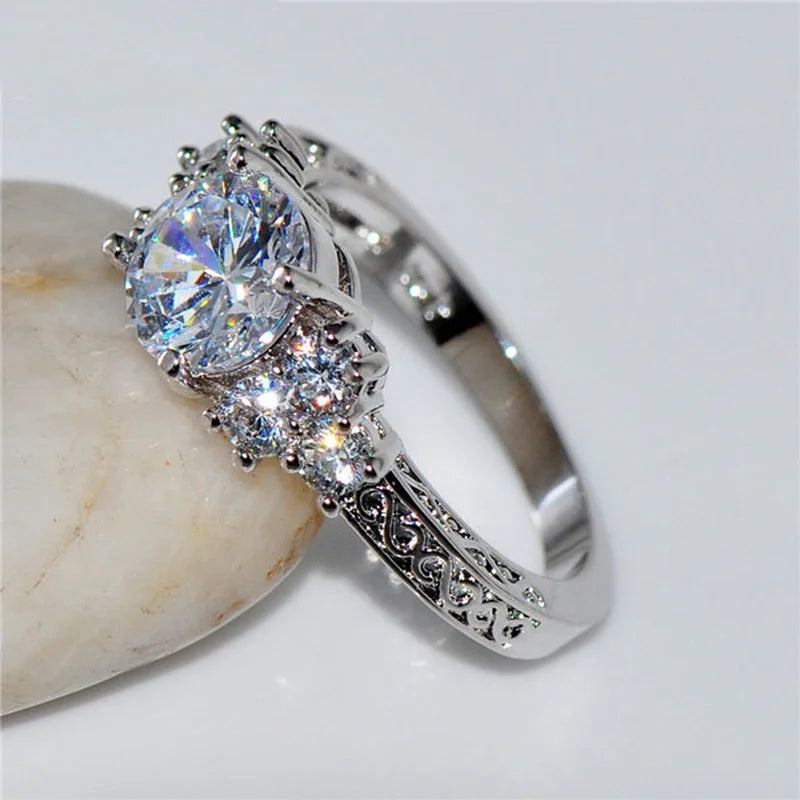 Fashion Silver Color Engagement Rings for Women