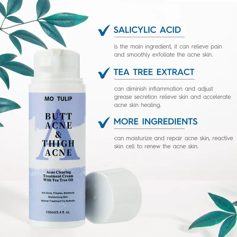 Acne Cream Tea Tree Oil Remove Hip Thigh Acne Moisturizes Smooth Skin  Body Care Cream