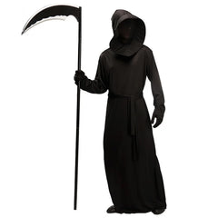 Halloween Grim Reaper Bodysuit Horror Death Cosplay Black Cloak Costume kid