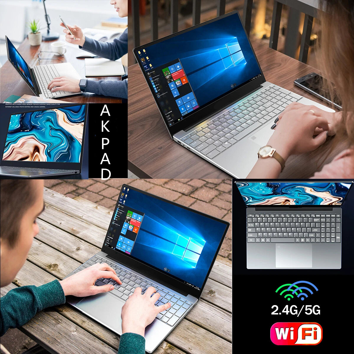 15.6" Intel Laptop – Windows 11 Pro, 12GB RAM, 128GB–1TB SSD, Full HD, HDMI
