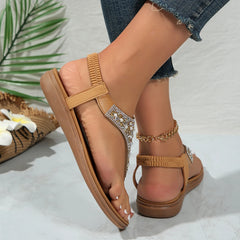 Toe Bohemian Style Sandals for Women Fashion Mix Color Pearl Rome Sandals