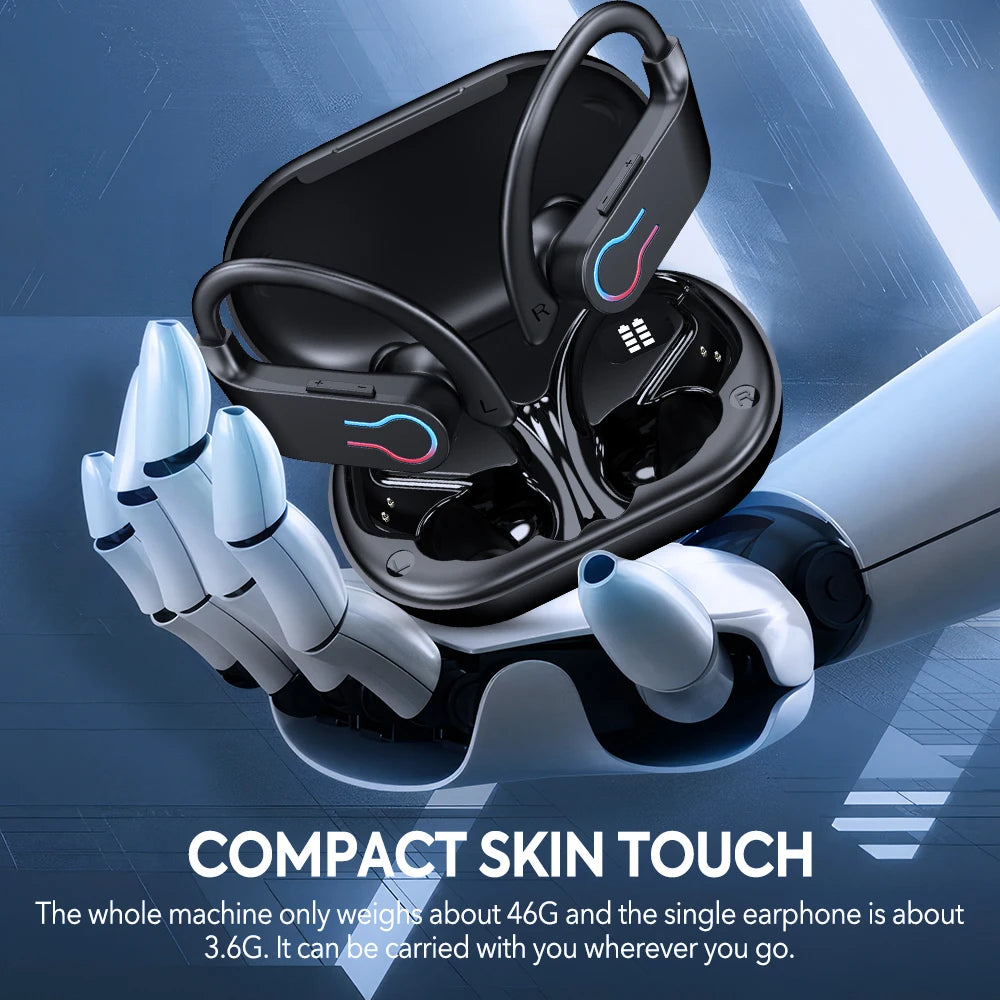 Bluetooth 5.3 Earphones Sports Headset Wireless In-Ear 200H  Waterproof HiFi Stereo Gaming Earbuds