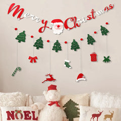 Christmas party background flag pendant cute three-dimensional felt decoration 1 set 1 piece.