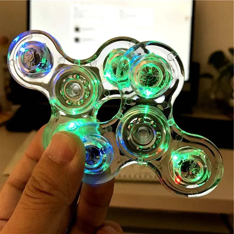 Luminous LED Light Colorful Fingertip Toys Spinner Hand Top Spinners Fidget Spiner Finger Stress Relief Toys