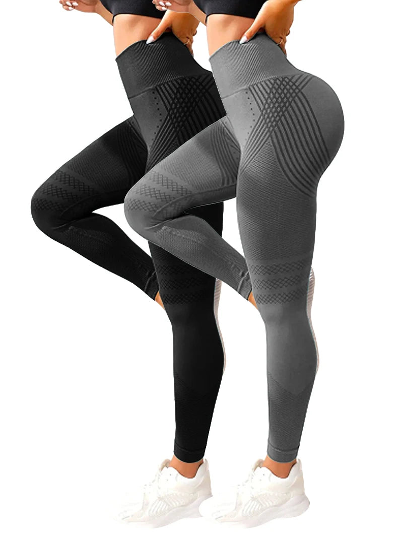 2 Pieces Legging Woman Push Up Workout Sport Leggings