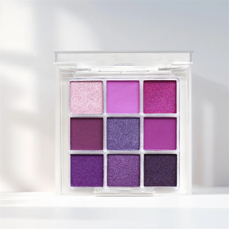 Glitter Eyeshadow Palette Purple Violet Shimmer Pearlescent Matte Acrylic Eye Shadows Palette