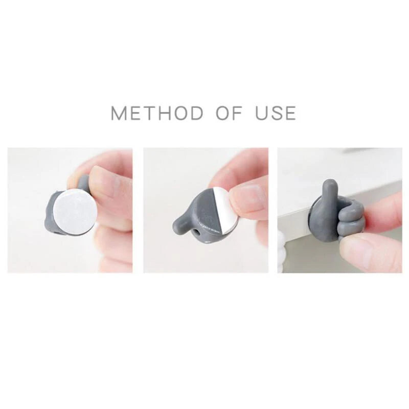 Thumb Mini Cable Organizer Silicone USB Cable Management Clips