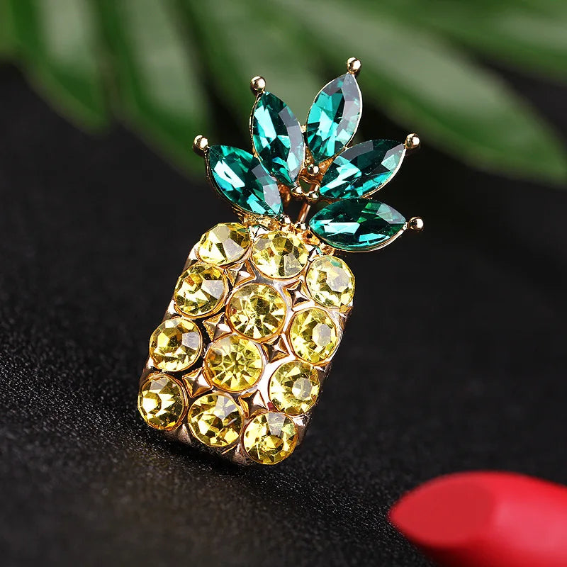 Pearl Crystal Pineapple Brooch Pin Women's Clothing Accessories