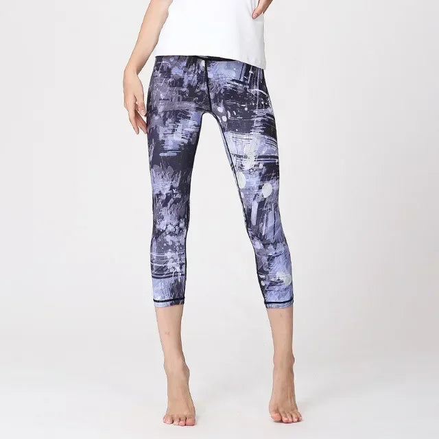 Women's Yoga Pants Women Flower High Waist Sports Leggings