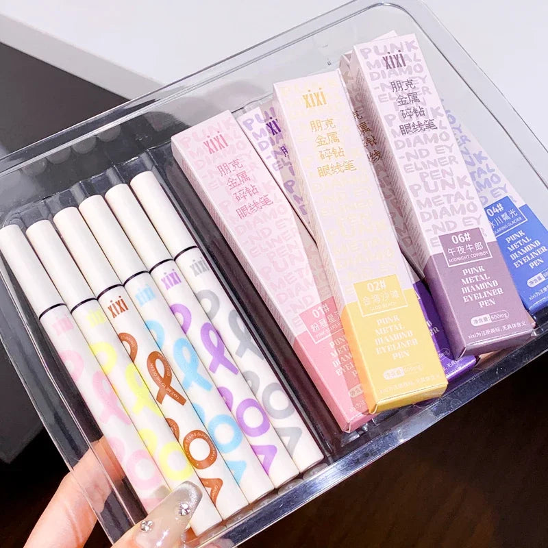 Eye Liner Pen Glitter Phosphorescence Pigment Waterproof Shimmer Sparkling Eyeliners
