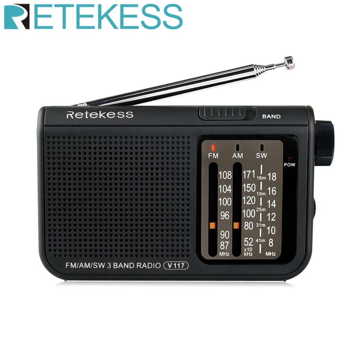 Retekess V117 Radio FM Portable Radios AM FM SW All Waves Radio 