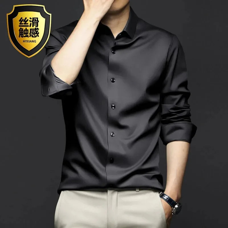 Men's Shirt Long Sleeve Non iron Wrinkle Resistant Business Dress
