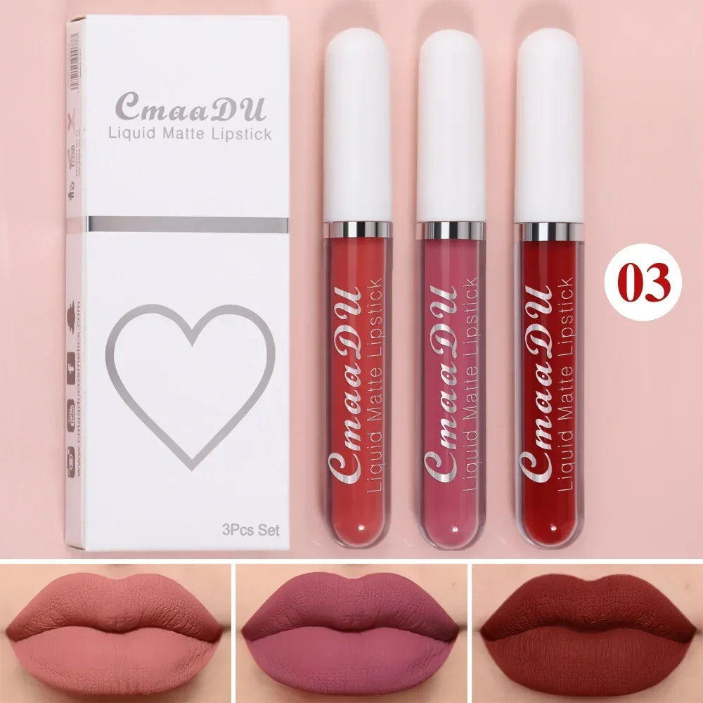 Lip Gloss Brown Nude Pigment Dark Red Long Lasting Velvet Liquid Lipstick