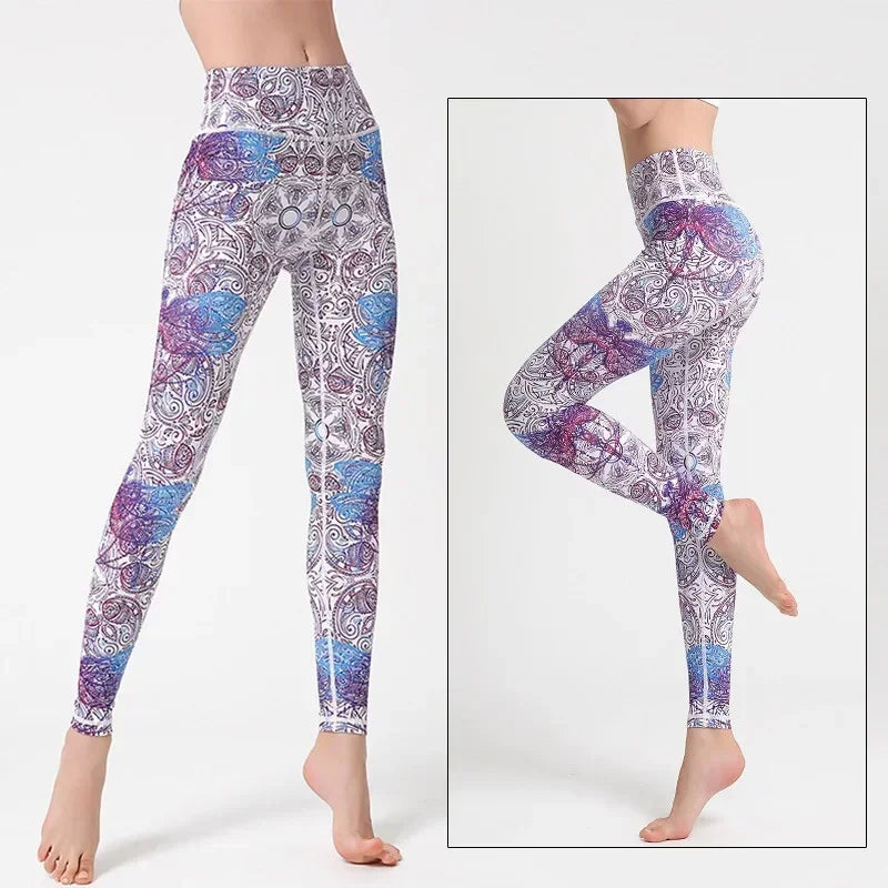 Yoga Pants Flower High Waist Sports Leggings for women