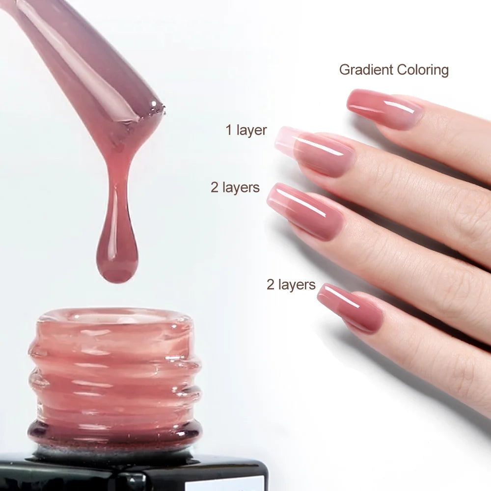 Nail Gel Polish Semi Permanent Jelly Color