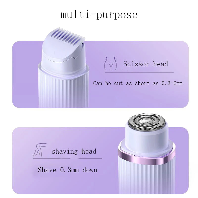 women's electric shaver - suitable for eyebrows, face, legs, and armpits, portable wet and dry hair remover