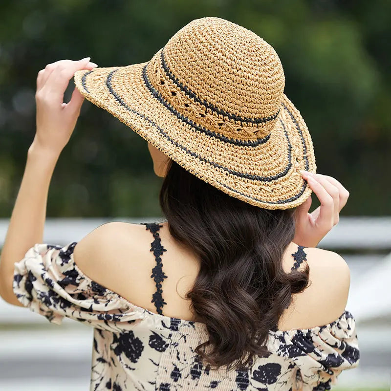 Straw Hat Women's Sunshade and Face Shield Hat