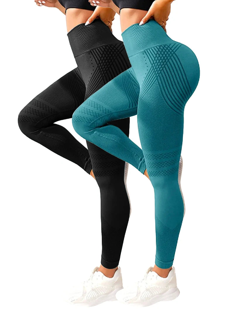 2 Pieces Legging Woman Push Up Workout Sport Leggings