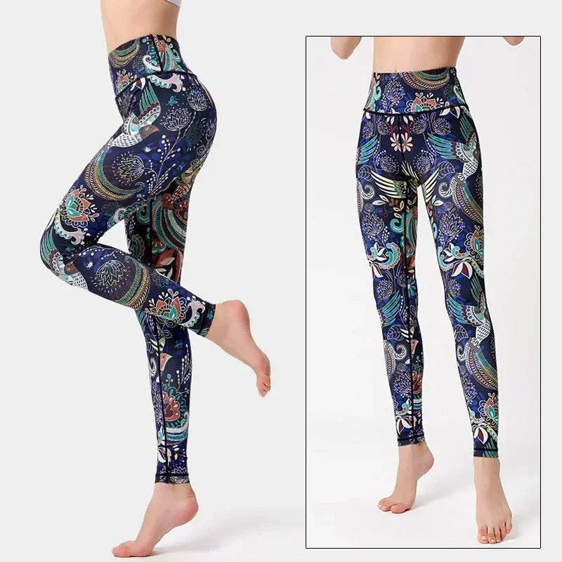 Yoga Pants Flower High Waist Sports Leggings for women