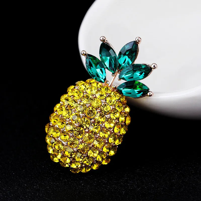 Pearl Crystal Pineapple Brooch Pin Women's Clothing Accessories