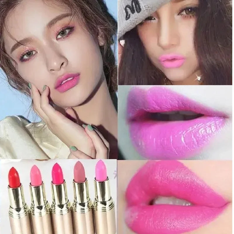 Lipstick Waterproof Matte 24 Hours Long Lasting Non-Stick Cup Red Rose Lip Tint
