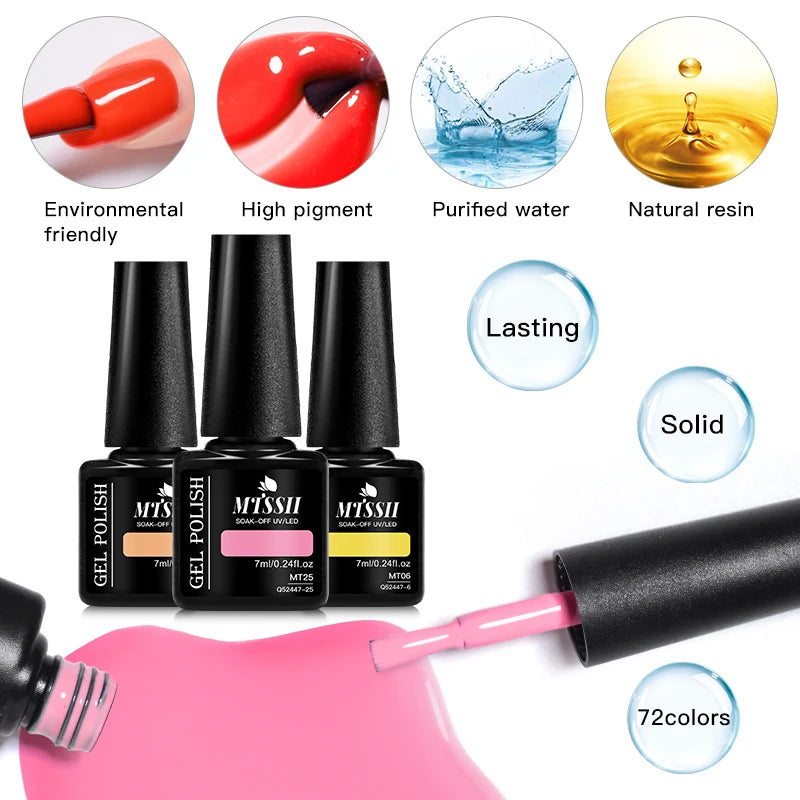 Gel Nail Polish Set Kit Spring UV LED Nail Art Gel Vernis Semi Permanent Base Top Coat