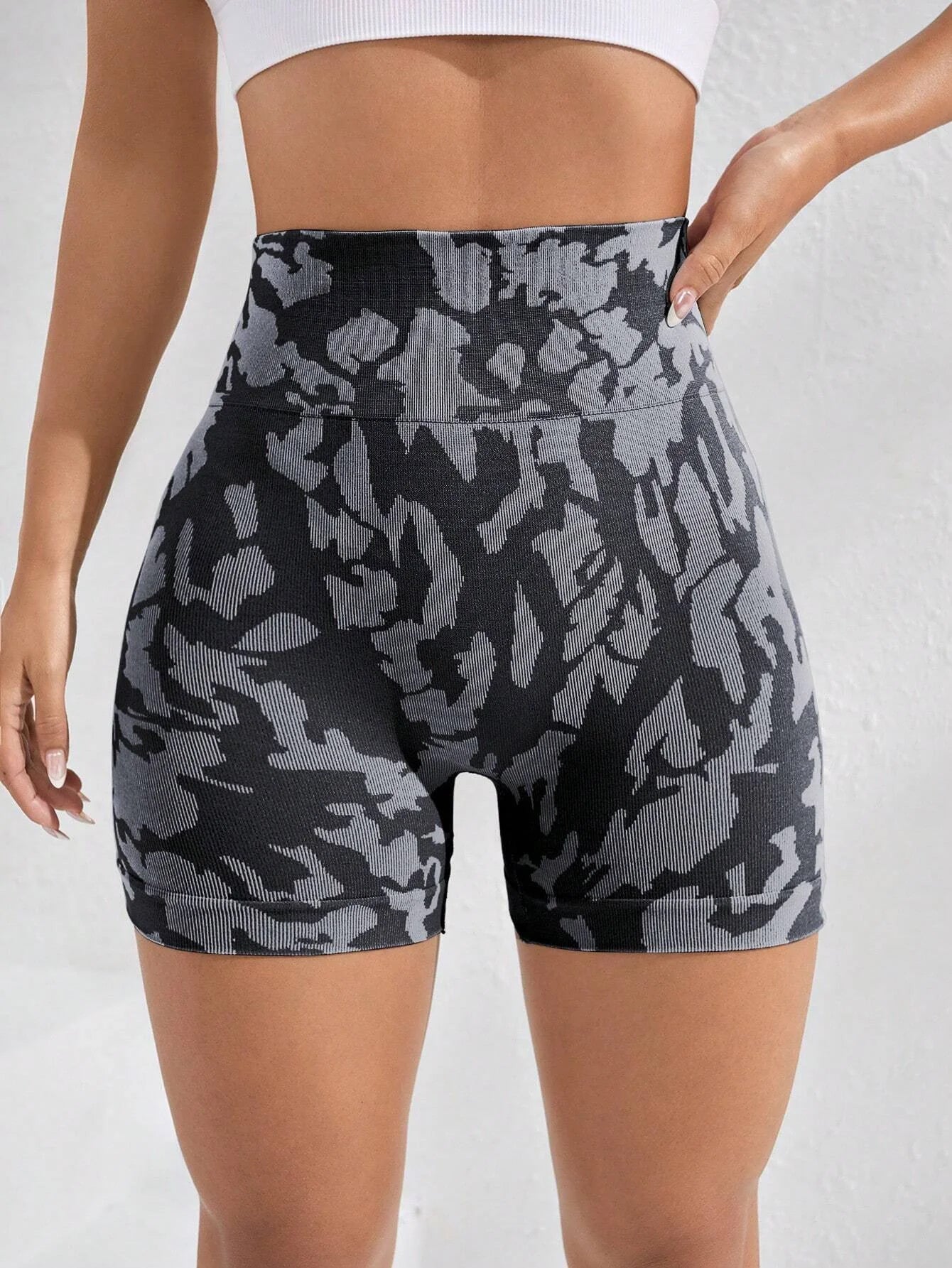 Women Scrunch Butt Lifting High Waist Yoga Gym Seamless Biker Shorts